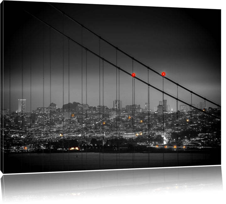 Skyline von San Francisco schwarz/weiss Format: 100x70 auf Leinwand, XXL riesige Bilder fertig gerah