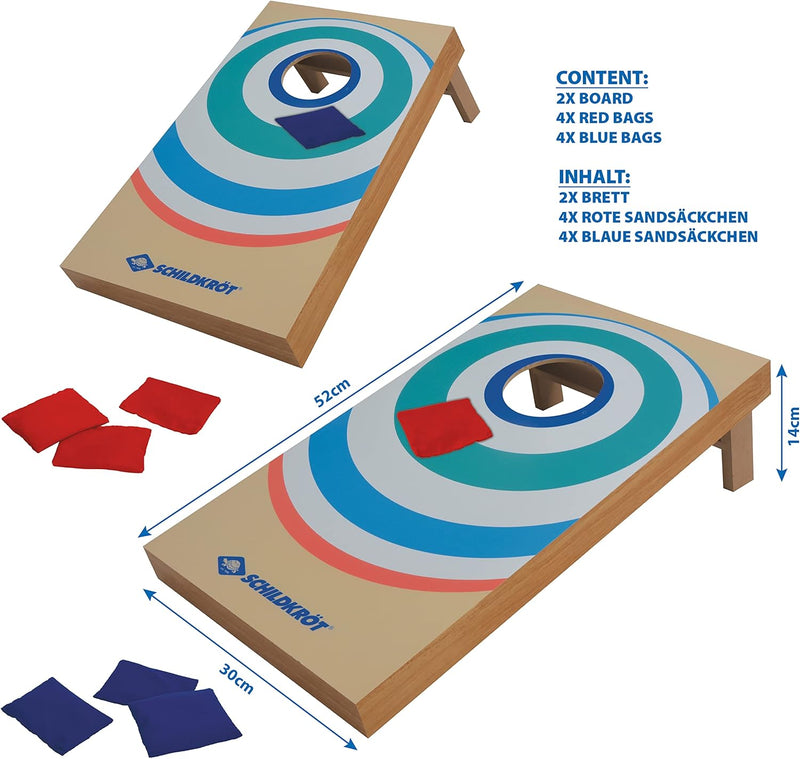 Schildkröt Cornhole Set, Bean Bag Set aus FSC zertifiziertem MDF-Holz, Komplettset mit 2 Cornhole Bo