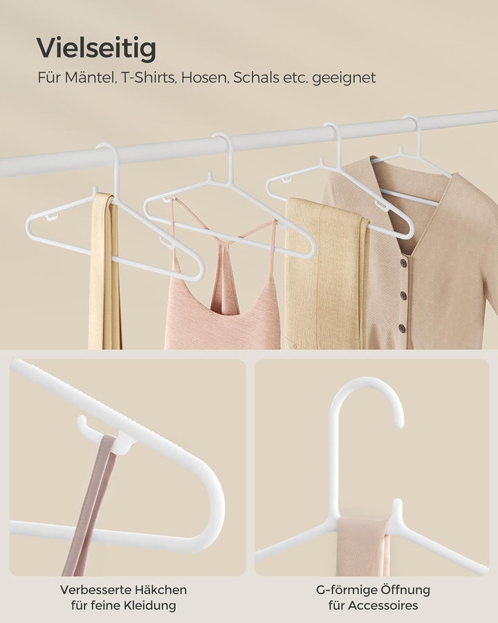 SONGMICS Kleiderbügel Kunststoff, 30er Set, Bügel platzsparend, leichtgewichtig, für Hosen, Jacken,