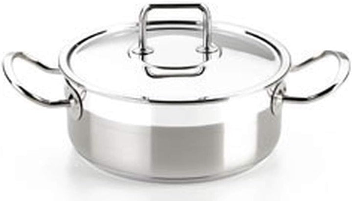 Casa Viva Bra Profesional Stieltopf aus Edelstahl 18/10 mit Deckel, 30 cm.Für alle Herdarten geeigne