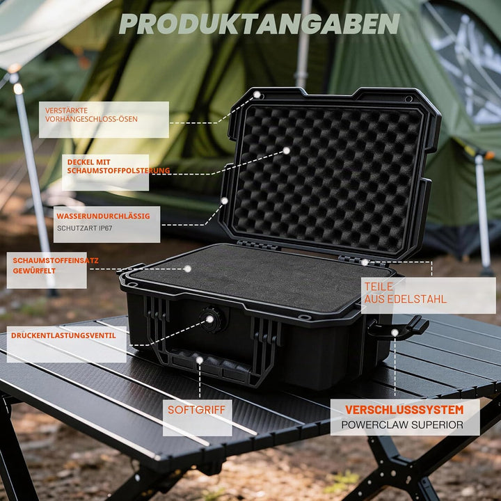 Shall Universal Kamera Koffer L, wasserdicht Staubdicht Schockfest, mit Schaum-Einlagen, für Kamera,