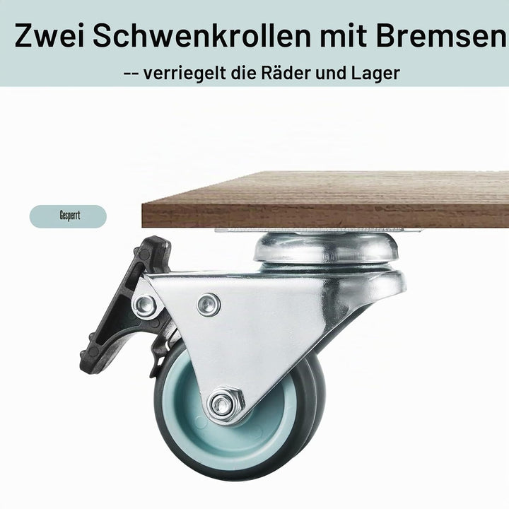 4 Stück Doppelrollen Lenkrollen mit Bremse 50mm Transportrollen Möbelrollen mit bremse bis 400kg Str