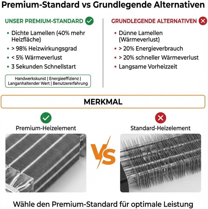Heizlüfter 1500W, energieeffiziente Elektroheizung für zu Hause, kleiner tragbarer Elektroheizkörper