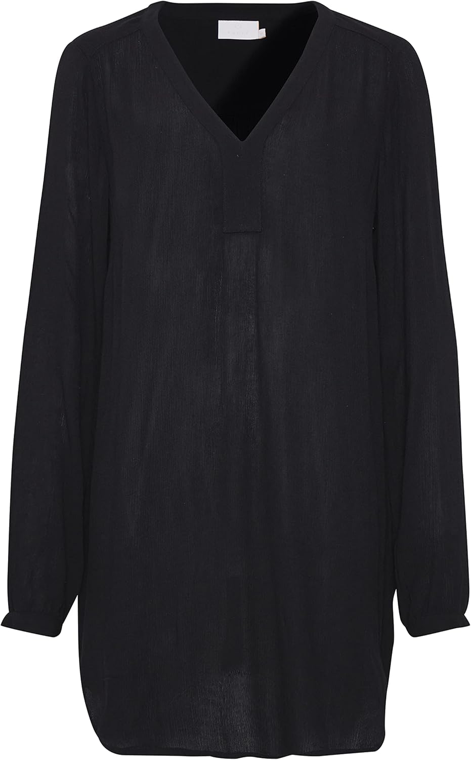 KAFFE Tunika Amber Damen Tunika Amber Langarm V Ausschnitt Shirt Casual Basic, 34 Black Deep