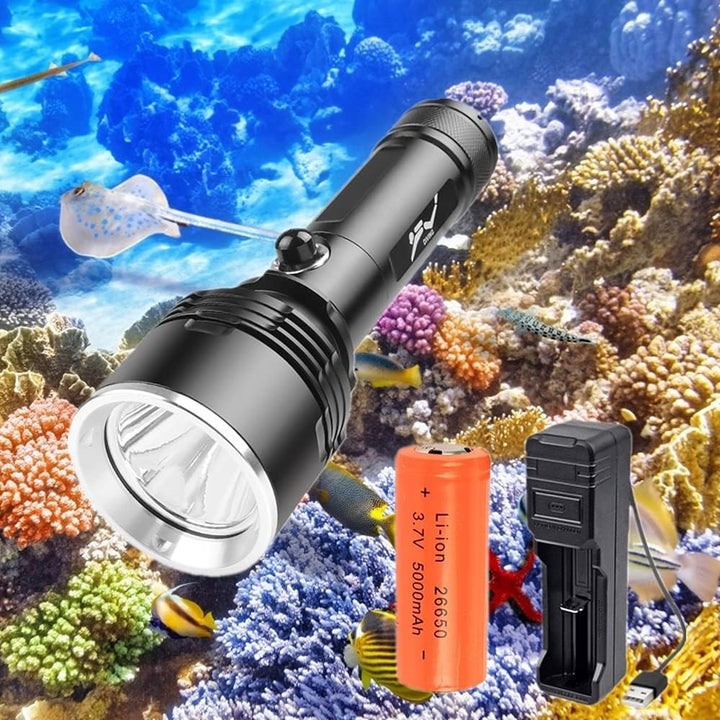 WINDFIRE Tauchlampe, 5000 Lumen Super Hell XHP70 LED Tauchen Taschenlampe mit 3 Modi, Professionelle