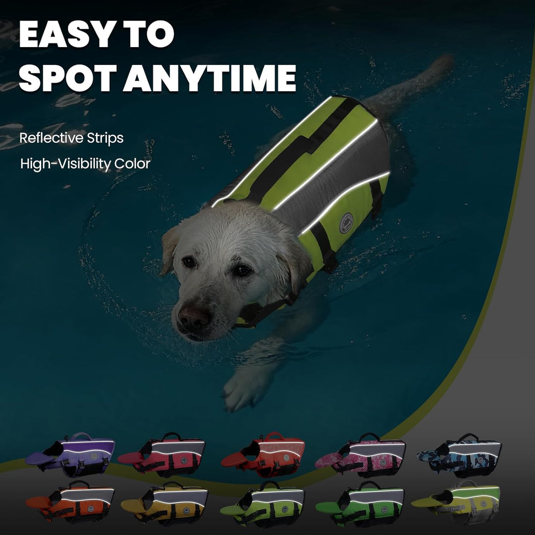 VIVAGLORY Front Float Schwimmweste Hund, Hundeschwimmweste für Bootfahren, Schwimmweste with Kopfstü