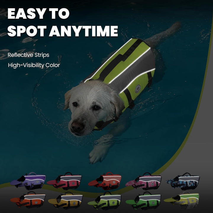 VIVAGLORY Hunde Schwimmweste mit abnehmbarem Frontauftrieb, Rettungsweste mit Reflektierenden Besätz