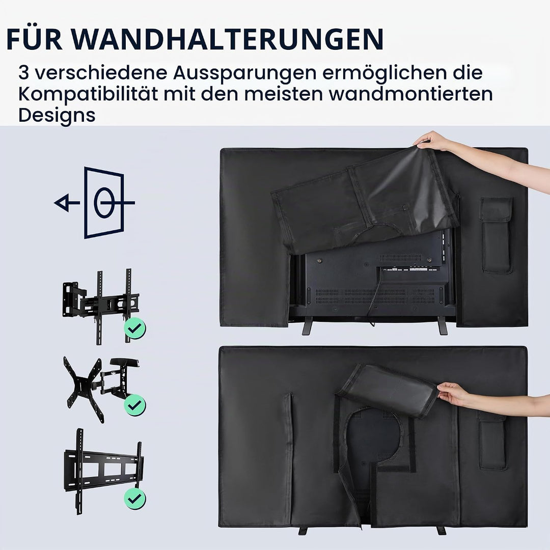 kwmobile 65" TV Outdoor TV Abdeckung - Fernseher Hülle Bildschirmschutz - Schutzhülle wetterfest - S
