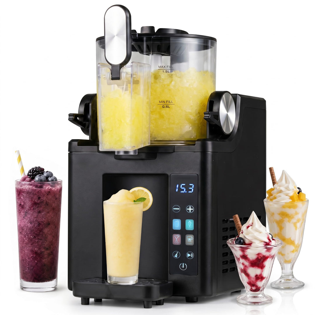 LIFEZEAL Slush Maschine, 1,5 L Softeismaschine mit 220 W Kompressor | Eismaschine für Slushies, Cock