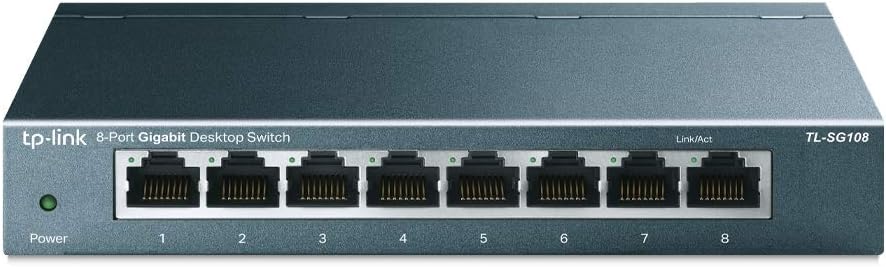 TP-Link TL-SG108 8-Port Gigabit Netzwerk Switch (Plug-and-Play, 8* RJ-45 LAN Ports, Metallgehäuse, I