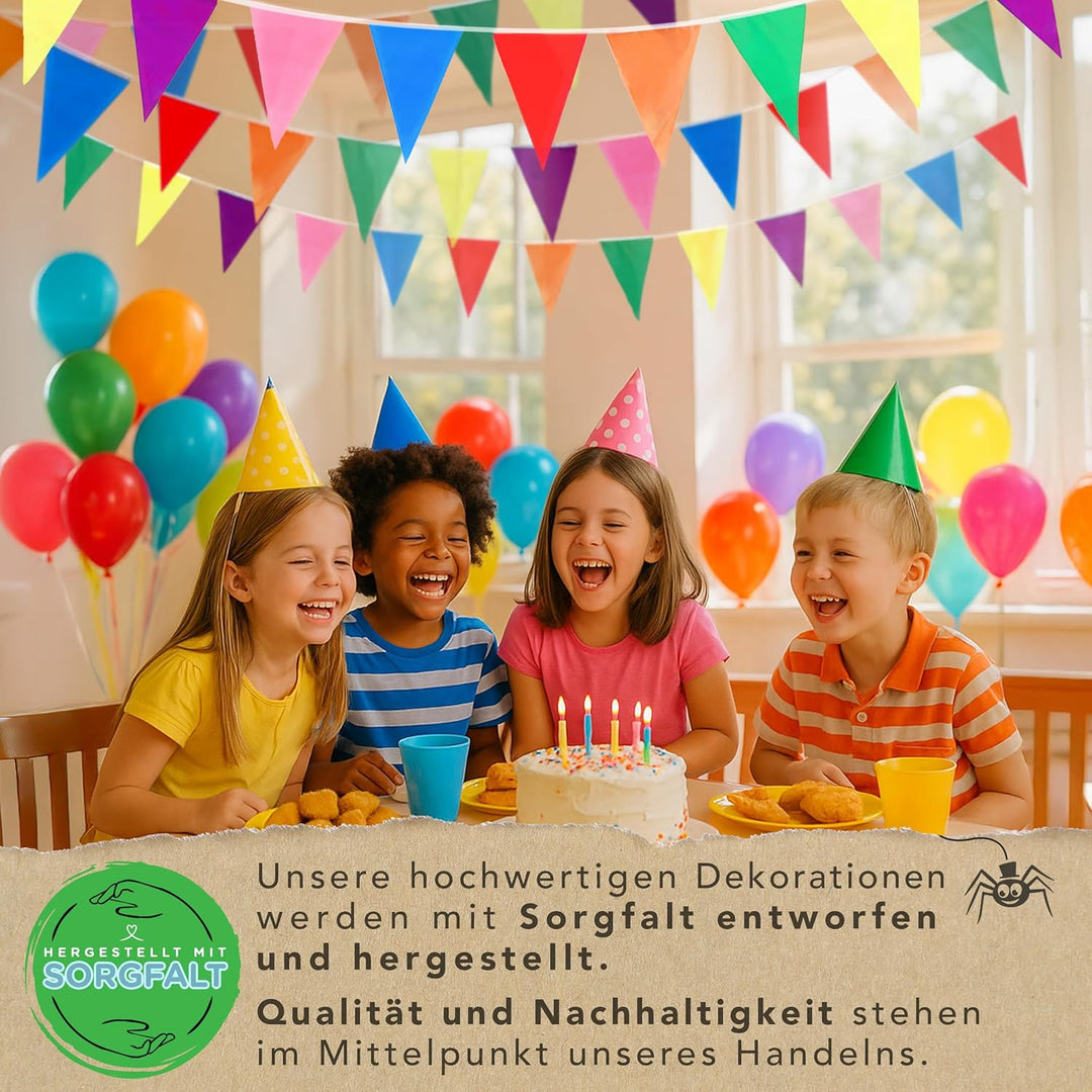 Premium Wiederverwendbare Wimpelkette Outdoor Wetterfest - wasserdichte Stoff Girlande Outdoor Banne