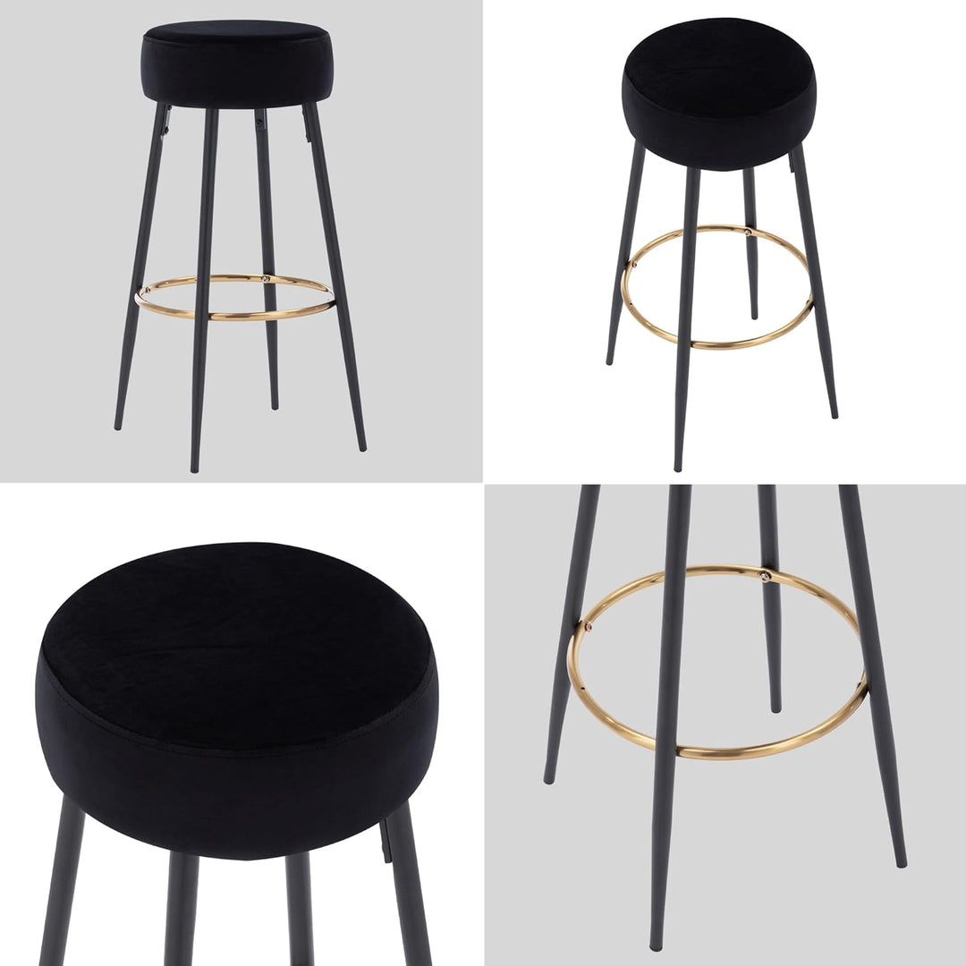 Duhome Barhocker 2er Set Barstühle Runde Tresenhocker Samt Bistrohocker mit Fussstütze für Bistro Kü