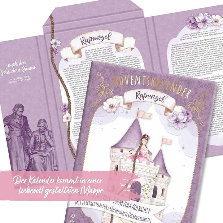 Papierdrachen Adventskalender 2025 - Rapunzel Turm zum Zusammenbauen – wiederverwendbarer Schachtelk