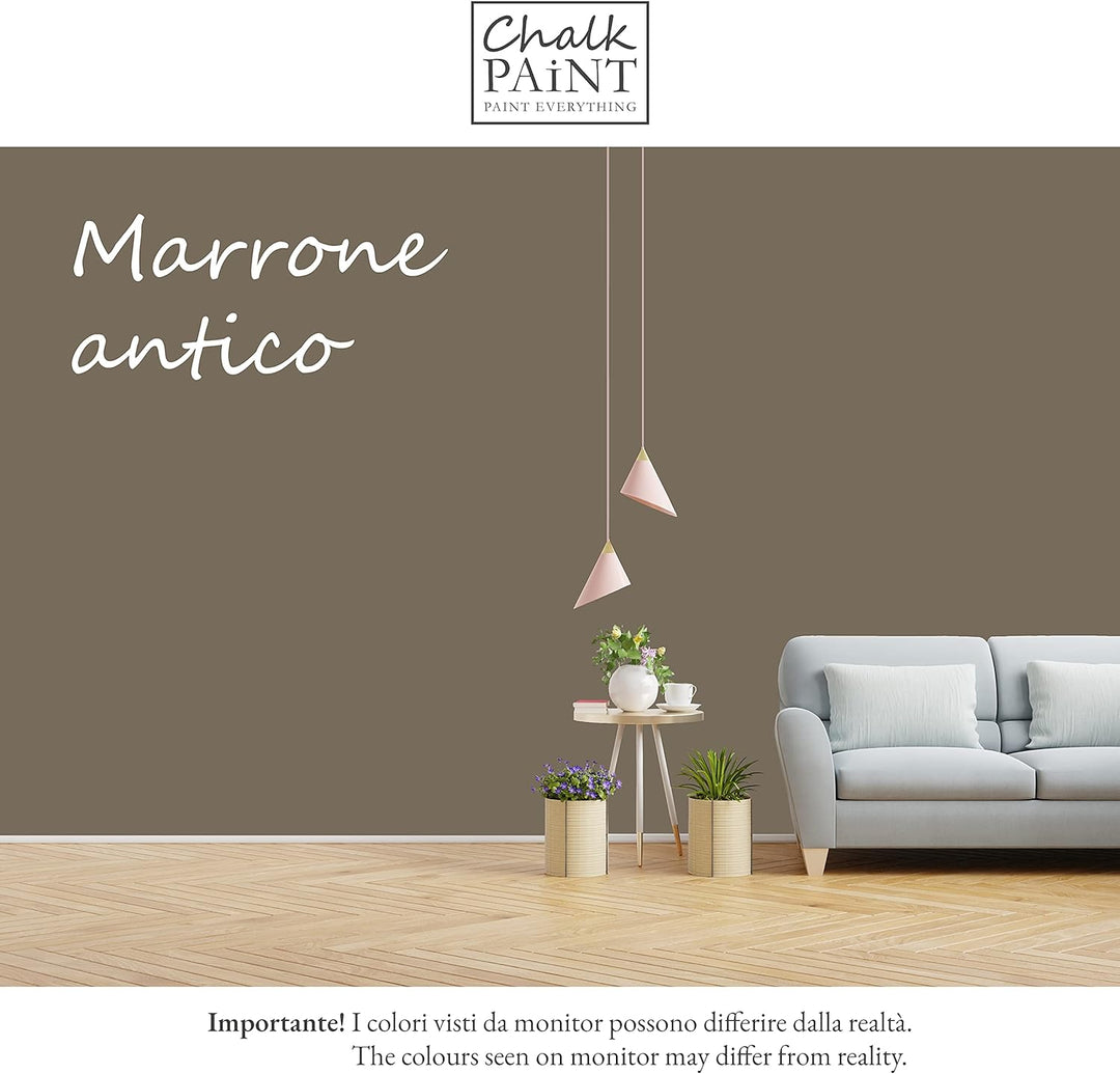 Chalk Paint Everything® Marrone Antico Kreidefarbe Wasserbasis für Alle Oberflächen einfach zu verar