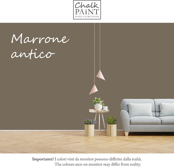 Chalk Paint Everything® Marrone Antico Kreidefarbe Wasserbasis für Alle Oberflächen einfach zu verar