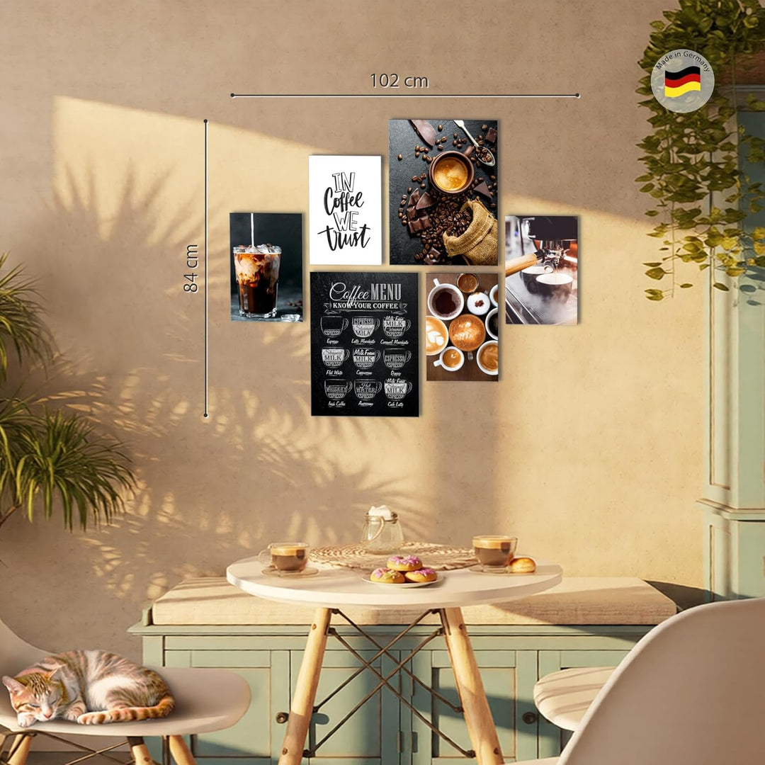 Novart Bilder Set - AUFHÄNGFERTIG - KEIN EXTRA RAHMEN BENÖTIGT - Kaffee Coffee Modern Küche - Esszim
