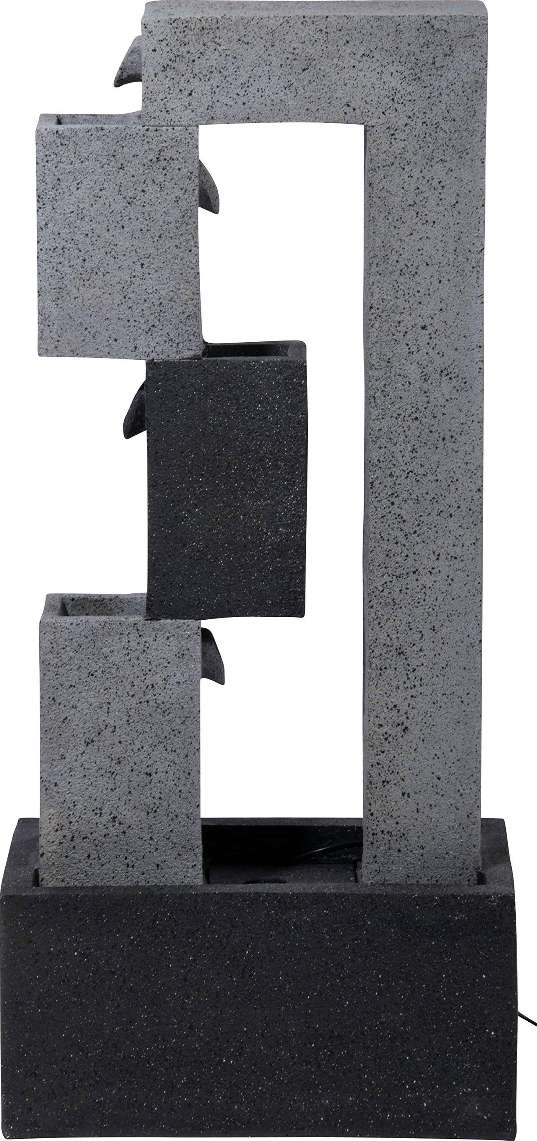 dobar® 96150e Grosser Design Gartenbrunnen Mars | Terrassenbrunnen mit LED-Beleuchtung | Wasserfall