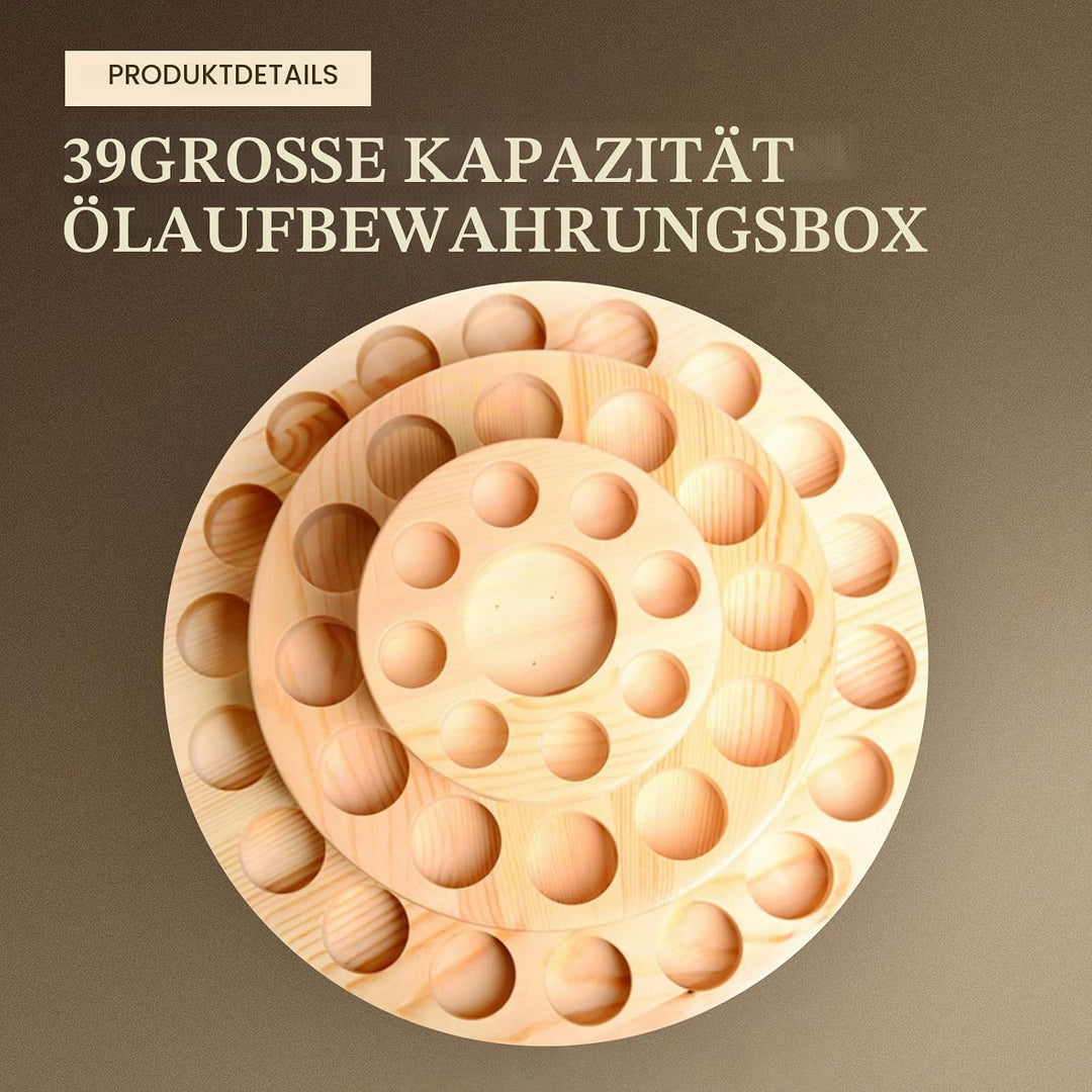 RoseFlower 3 Etage Luxus Holz Ätherisches Öl Organisator Behälter Duftöle Display Ständer, 39 Löcher