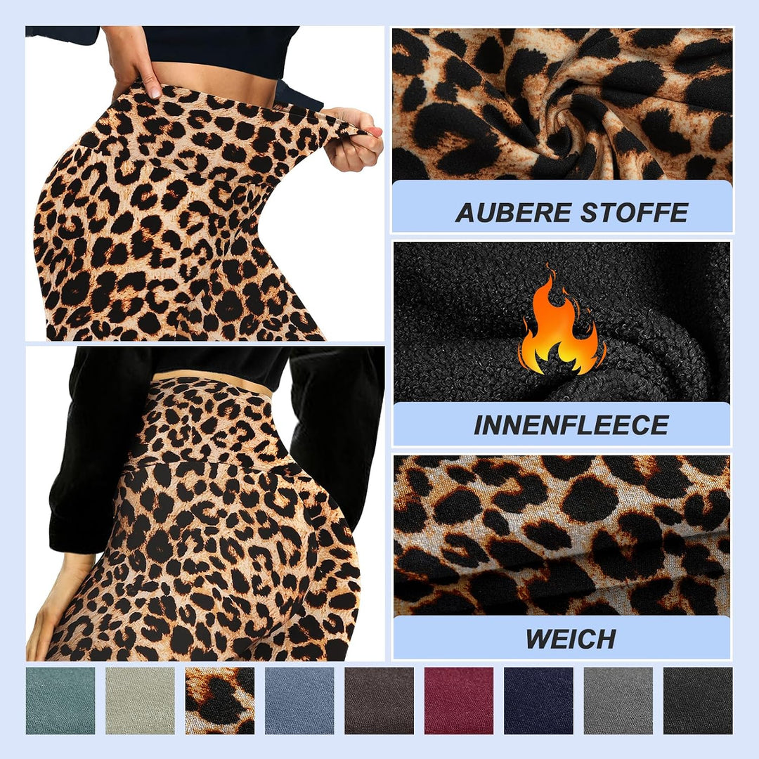 AMIYOYO Thermo Leggings Damen High Waist Mit Fleece | Gefütterte Thermoleggins, Blickdicht Strumpfho