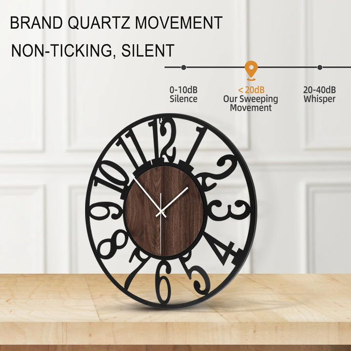 Grosse Wanduhr Tickgeräusche, 40CM/16 Zoll Lautlos, Geräuschlose, Batteriebetrieben, Modern, Übergro