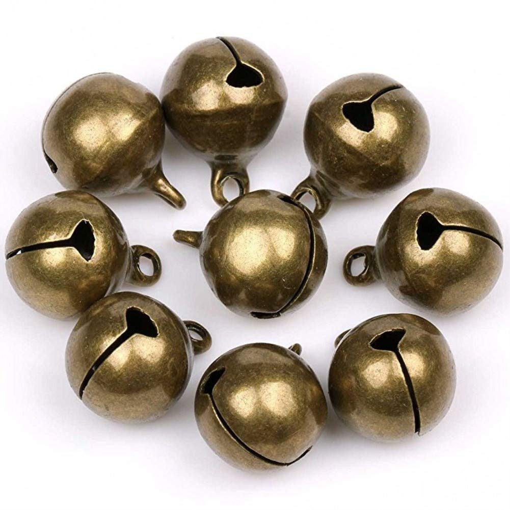 Suneast 50 Stück Antikes Bronze-Glöckchen Metallglocken zum Basteln mit Glöckchen für Weihnachten Fe