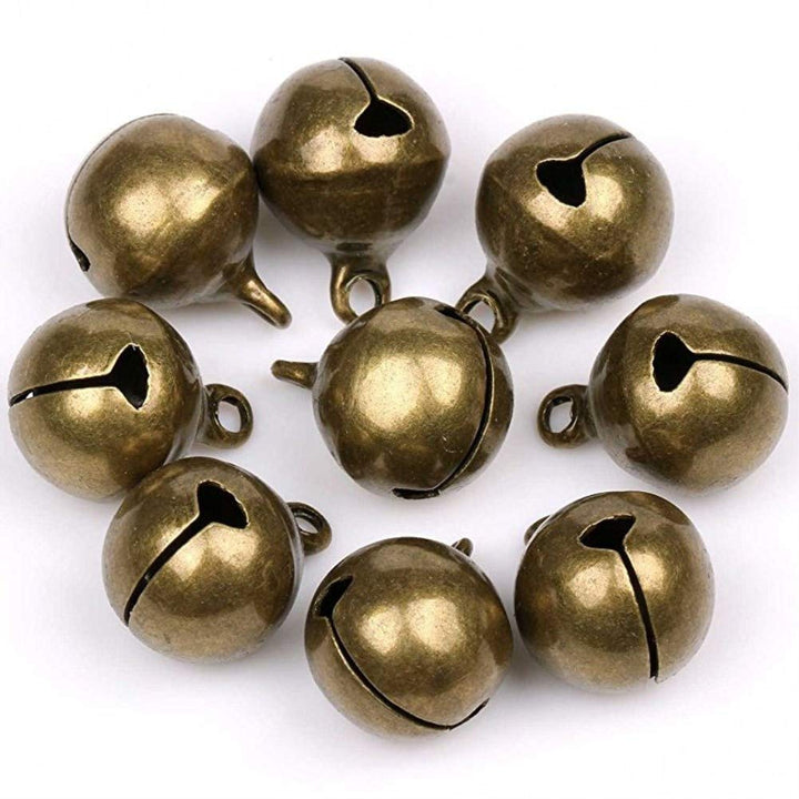 Suneast 50 Stück Antikes Bronze-Glöckchen Metallglocken zum Basteln mit Glöckchen für Weihnachten Fe