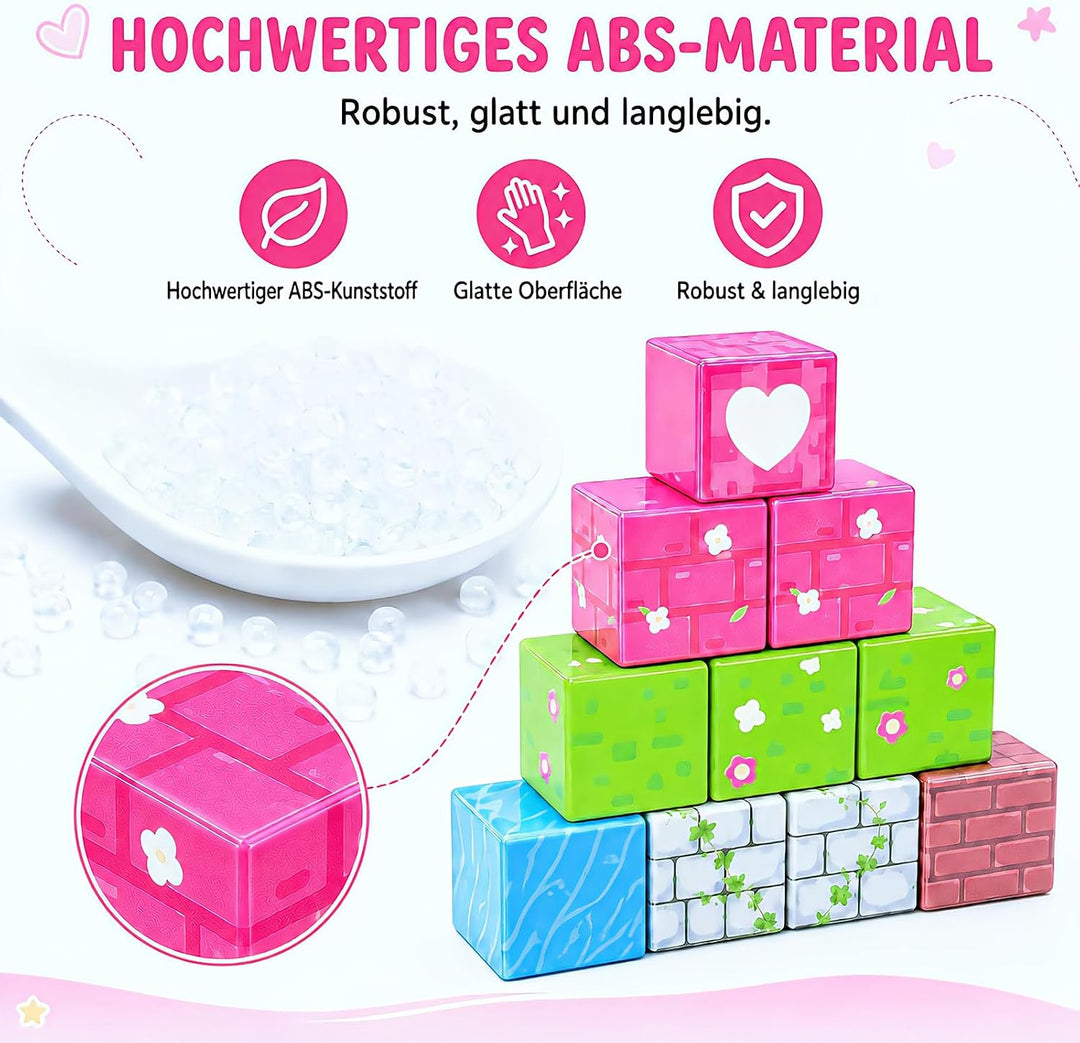 Magnetische Bausteine, 100 Teile, Einhorn-Kawaii-Set für Kinder ab 3 Jahren