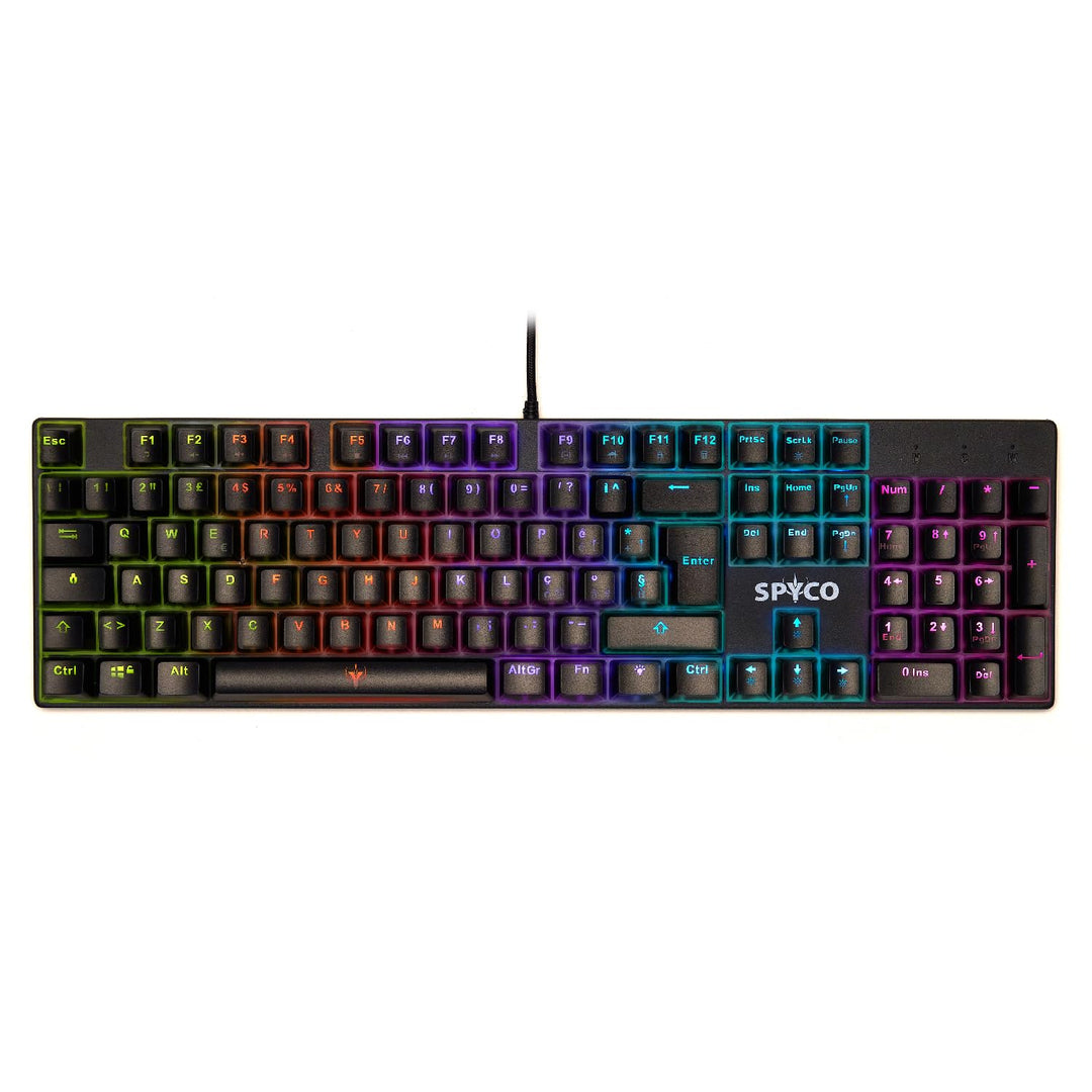 SPYCO Challenge KE-111, Mechanisce Gaming-Tastatur, italienisches Layout, einstellbare LED- Hintergr