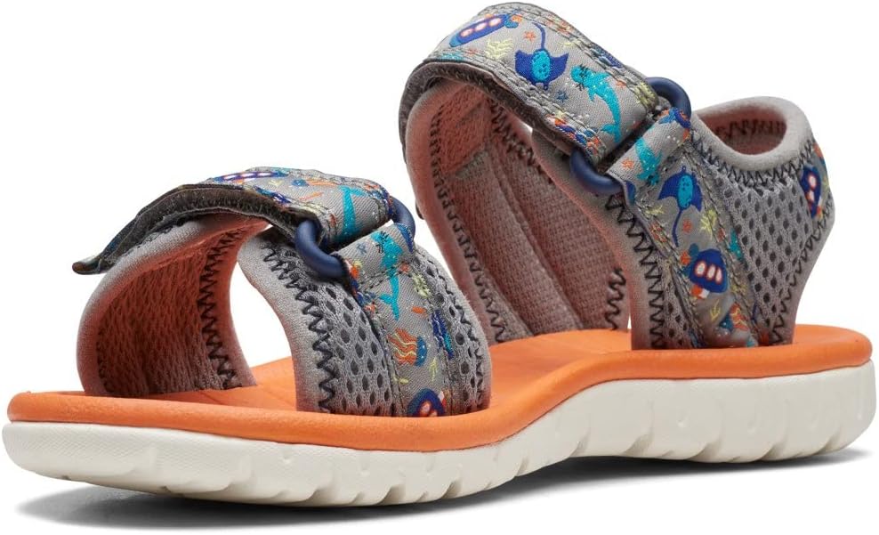 Clarks Mädchen Surfing Tide K Sandal 29.5 EU Grau, 29.5 EU Grau