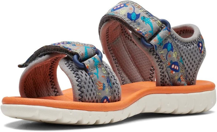 Clarks Mädchen Surfing Tide K Sandal 29.5 EU Grau, 29.5 EU Grau