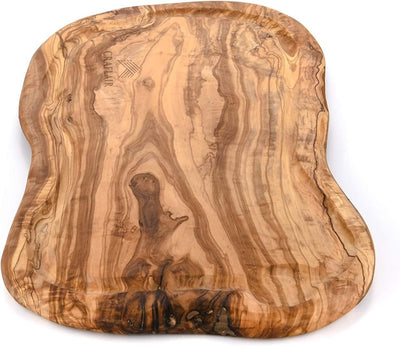CRAFLAIR Schneidebrett Olivenholz mit Saftrand~ Servierbrett (39-45 cm) 42L x 2B cm, 42L x 2B cm