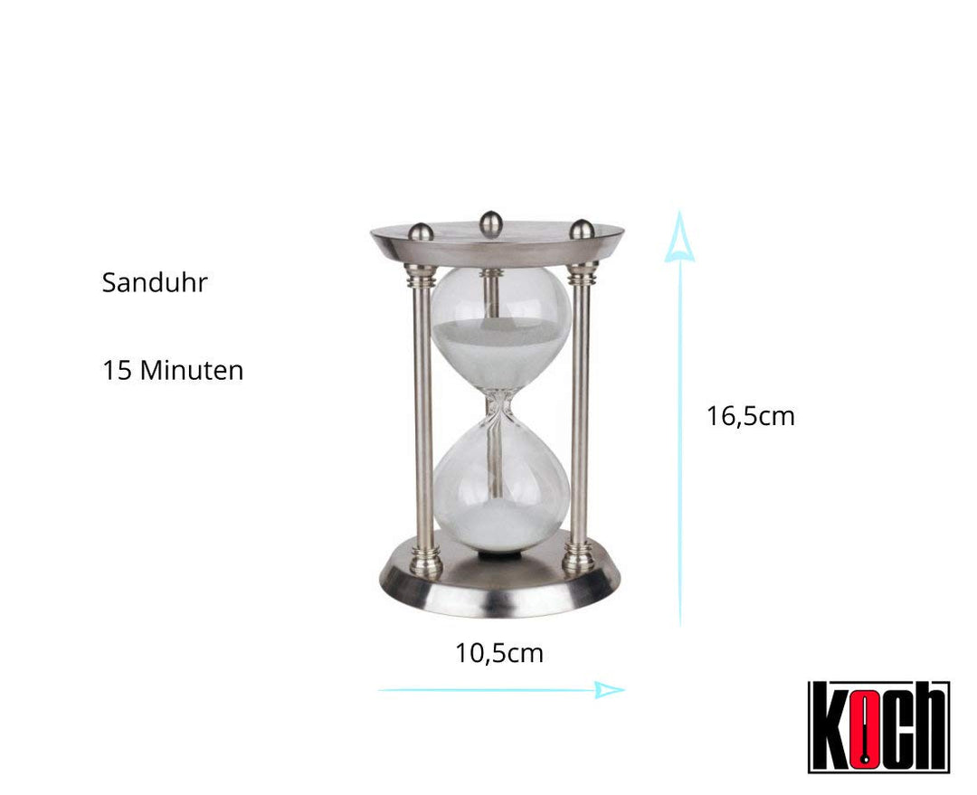 KOCH 11125 Sanduhr Classic, 15 Min Edelstahl, 15 Min Edelstahl