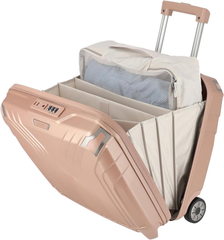 Travelite 2-Rad Handgepäck Laptop Trolley Hartschale mit recyceltem Innenfutter, Gepäck Serie ELVAA: