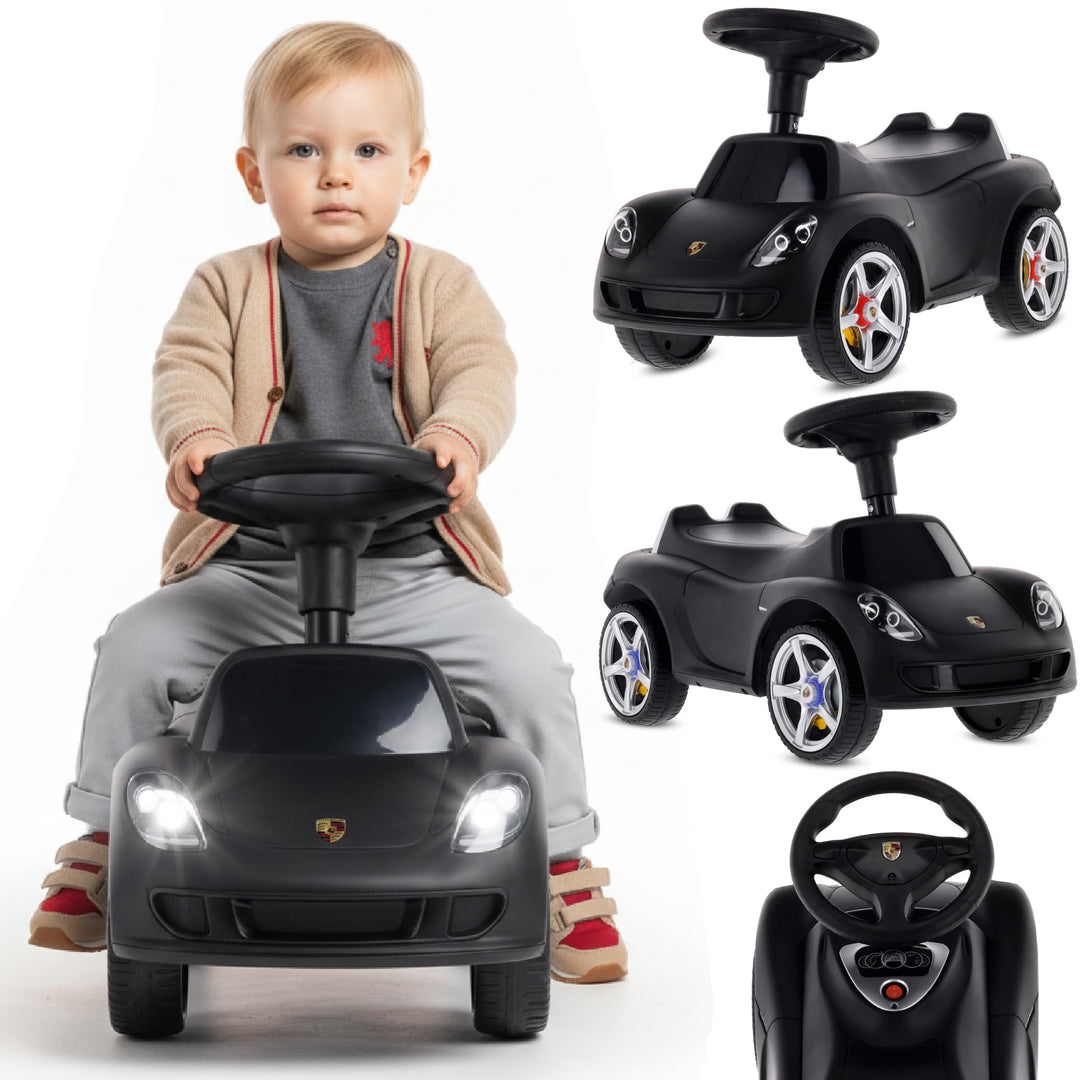 sun baby Rutschauto ab 18 Monaten – Porsche Carrera GT – Lenkrad mit Knöpfen, Scheinwerfer, realisti