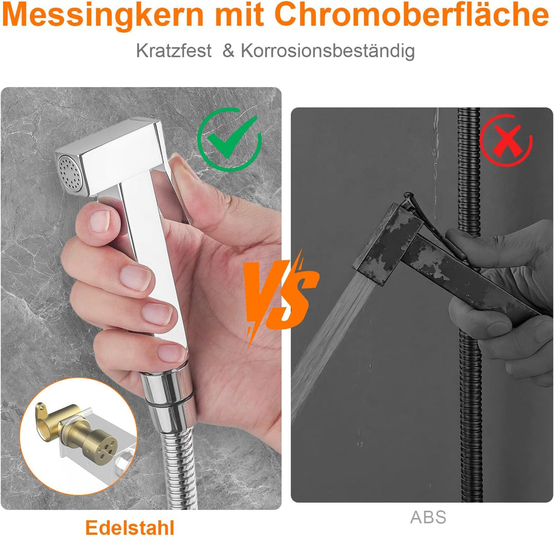 Ibergrif M22009 Unterputz-Einhebelmischer für WC & Bidet – Warm-/Kaltwasser, Handbrause mit Wandhalt