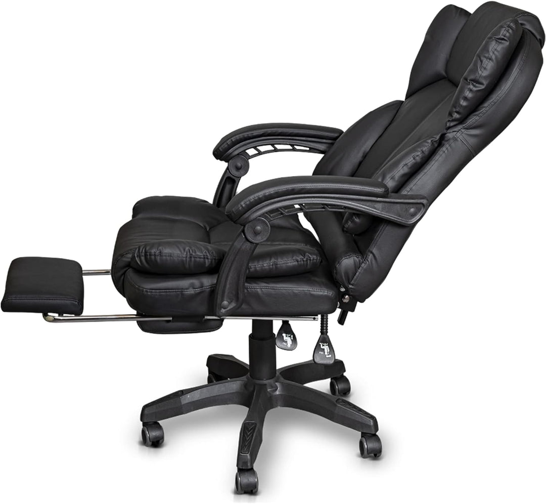 Schreibtischstuhl ergonomisch mit Flexibler Rückenlehne & Kopfstütze - Bequemer Bürostuhl für Schrei