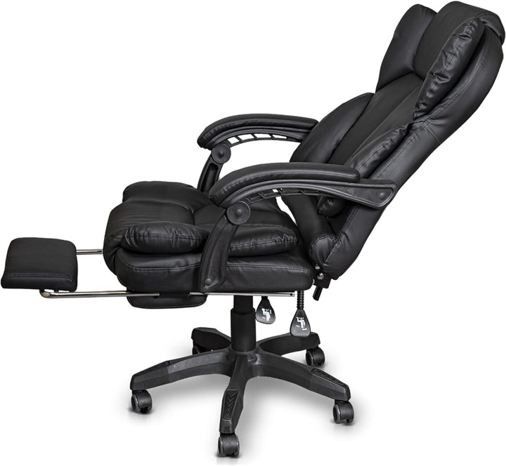 Schreibtischstuhl ergonomisch mit Flexibler Rückenlehne & Kopfstütze - Bequemer Bürostuhl für Schrei
