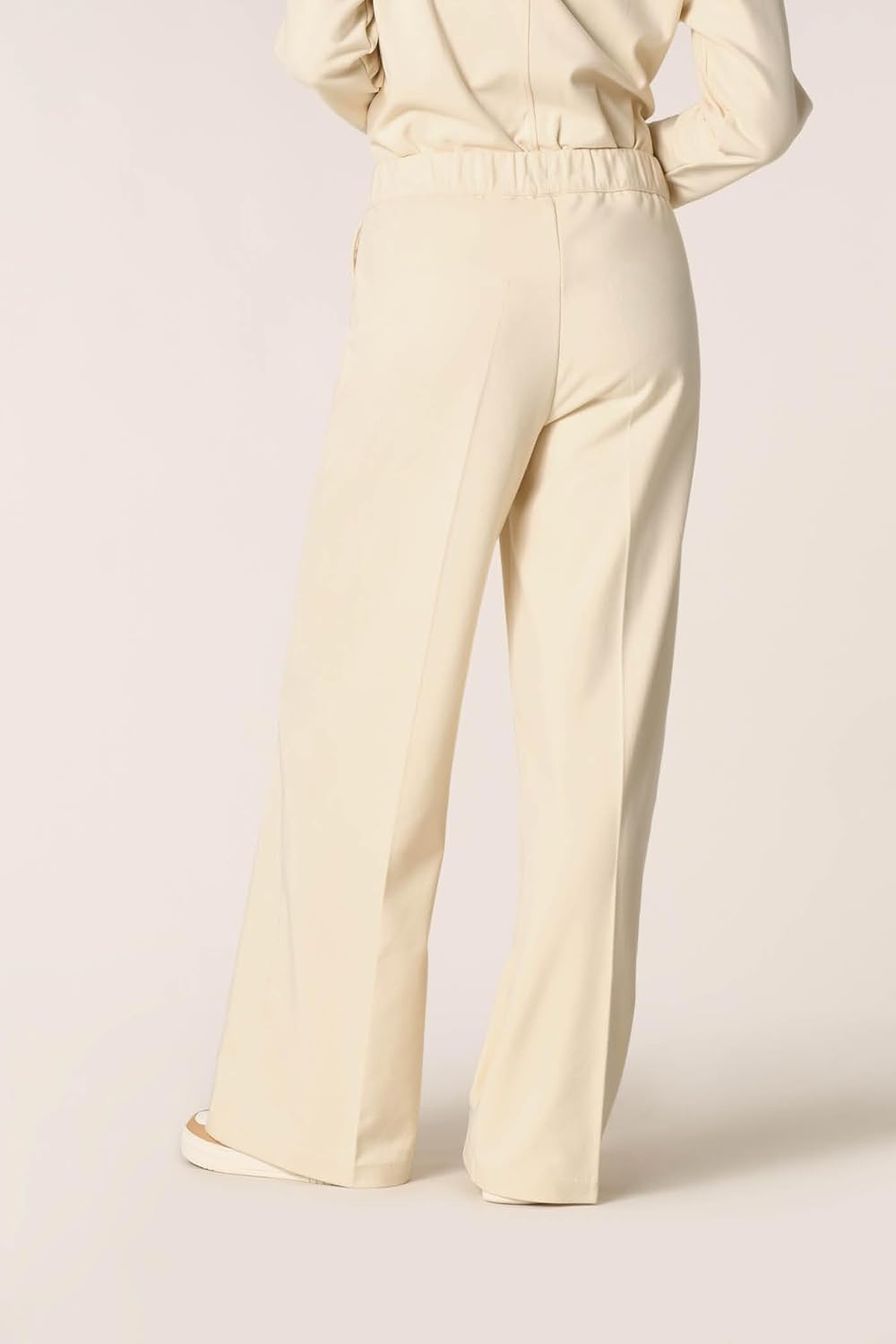 Goldenpoint Damen-Leggings Wide Leg Soft Touch mit elastischem Bund und Seitentaschen S Weiss, S Wei