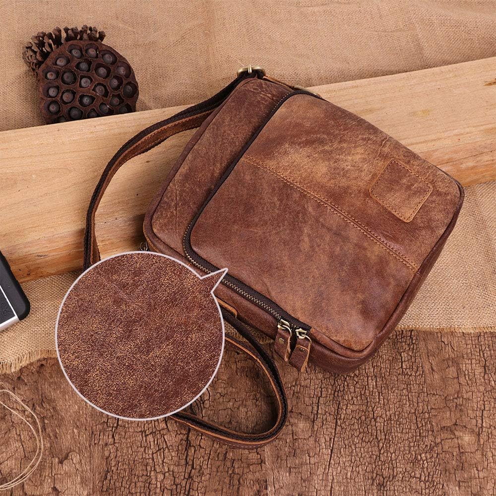 BAIGIO Schultertasche Umhängetasche Herren Leder Vintage Herrentasche Messenger Bag mit Schultergurt