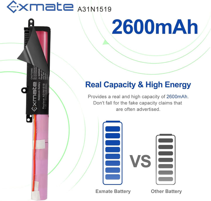 Exmate Laptop-Akku A31N1519 für Asus X540 X540LA X540LJ X540S X540SA X540SC X540YA F540 F540L F540LA