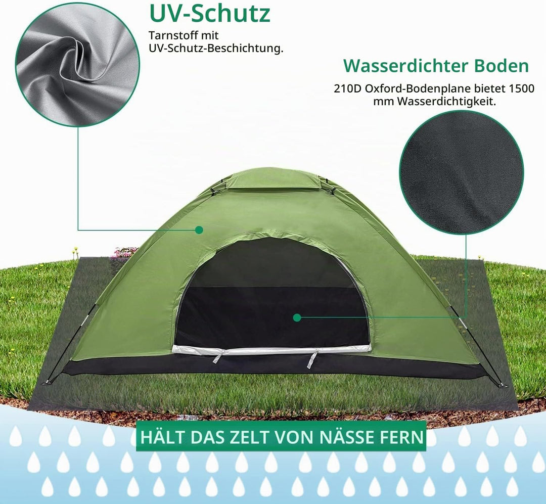 Zelt 2 Personen Wasserdicht, Ultraleicht Camping Zelt, Einfaches Einrichten 2 Mann Zelt Kleines Pack