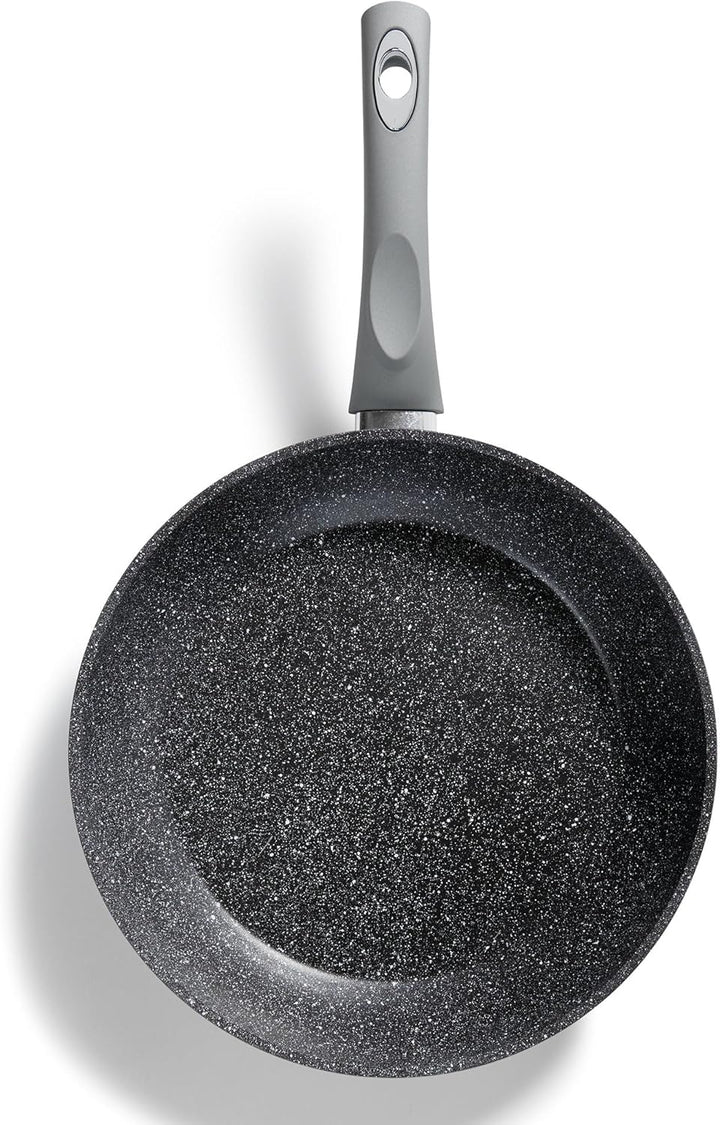 STONELINE Gourmundo Made in Germany Bratpfanne 28 cm, antihaft beschichtete Pfanne mit echten Steinp