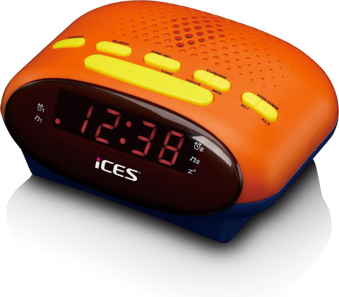 iCES ICR-210KIDS Uhrenradio - Radiowecker für Kinder - PLL FM - Schlummerfunktion - Sleeptimer - Gan