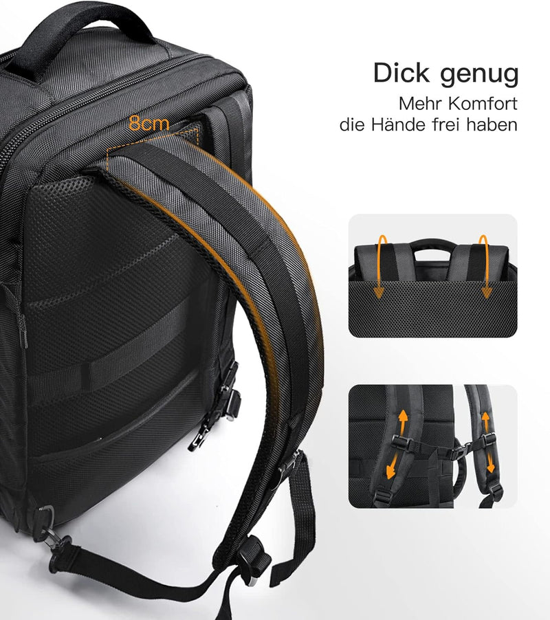 Inateck 40L Supergrosser Handgepäck Reiserucksack Laptop Rucksack für 15,6-17 Zoll Notebooks, Flug G