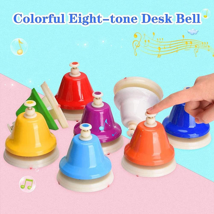 8 Stück Tischglocke Set, Metall Handglocke Glockenspiel Handbells, Musikinstrumente Melody Bell, Ver