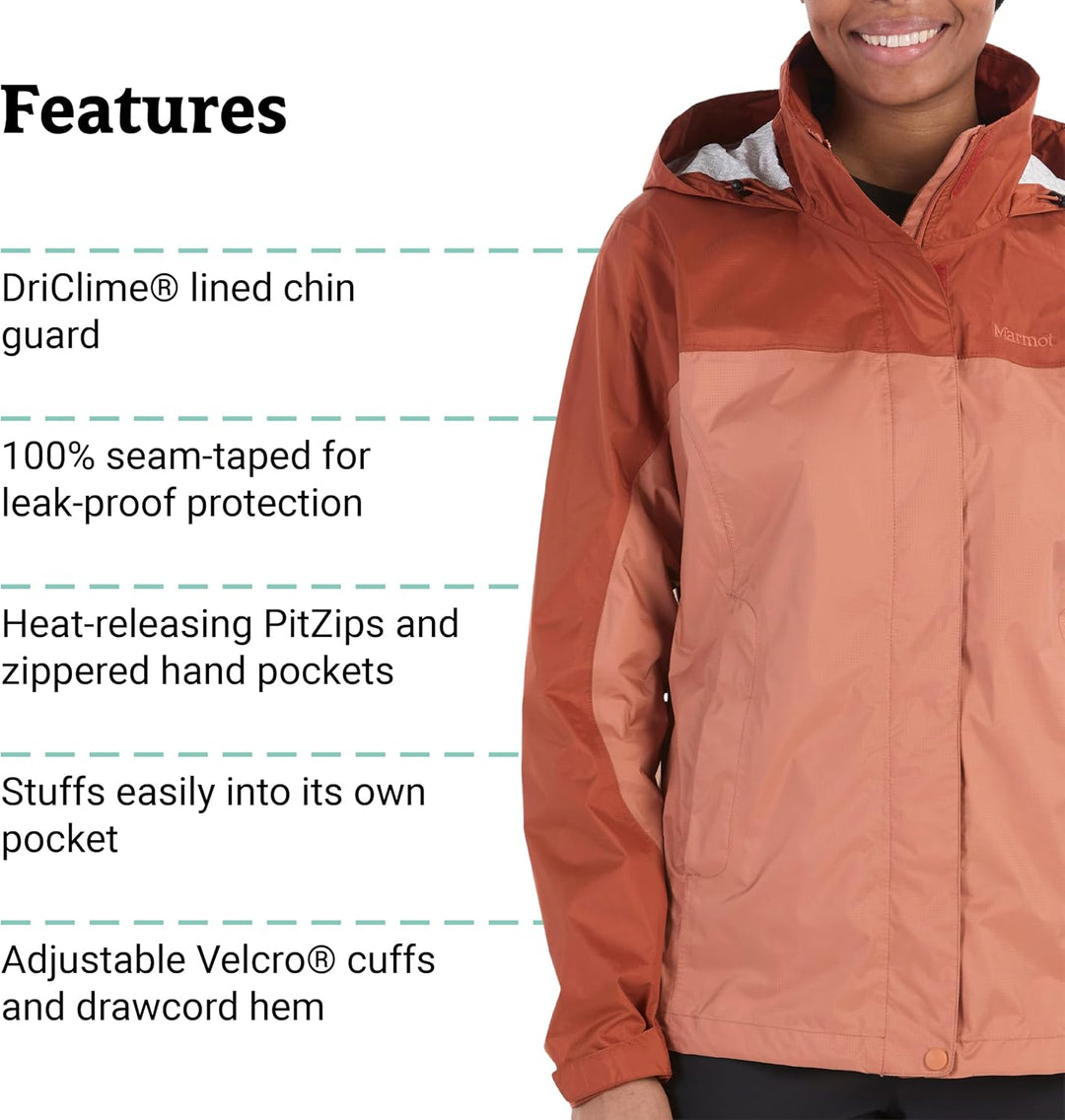 Marmot Damen Precip Eco Jacke Regenjacke Hardshelljacke S -23904 Sunburn / Auburn, S -23904 Sunburn