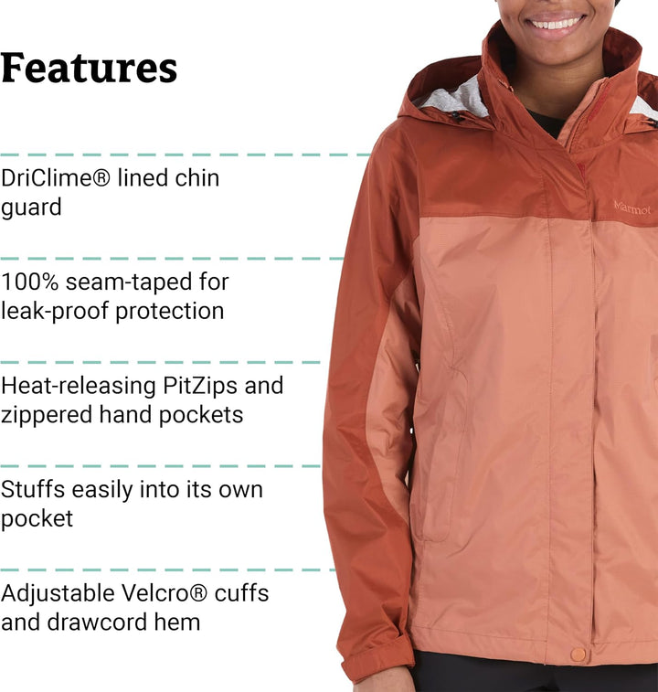 Marmot Damen Precip Eco Jacke Regenjacke Hardshelljacke S -23904 Sunburn / Auburn, S -23904 Sunburn