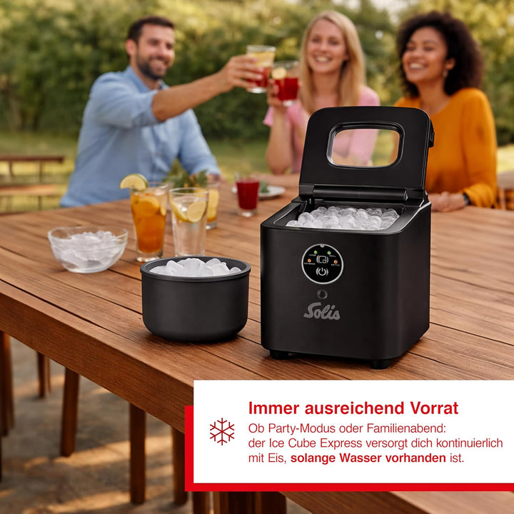 Solis Ice Cube Express Eiswürfelmaschine, 8 Eiswürfel in 8 Minuten, Ice Cube Maker mit einstellbarer