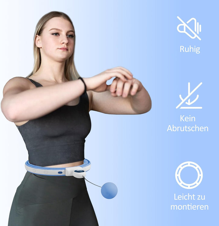 SPORTNOW Smart Hula Hoop Reifen Erwachsene mit Gewicht Kugel Zähler 16 Knoten (76-113cm) Einstellbar