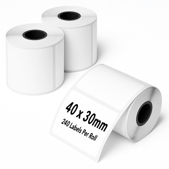 3 Rollen Thermo-Etiketten 40 x 30 mm: Wasserfeste Thermodrucker Etiketten auf Rolle für Marmeladengl